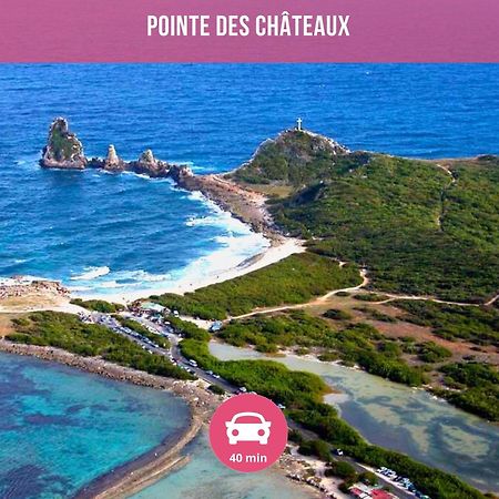 Le Sable Bleu - Evasion Tropicale A Sainte-Anne - Plage 5Min - Piscine - Parking - Logement Climatise - Vue Sur Les Palmiers - Parfait Pour Sejours En Famille Ou Entre Amis Eksteriør billede
