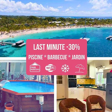 Le Sable Bleu - Evasion Tropicale A Sainte-Anne - Plage 5Min - Piscine - Parking - Logement Climatise - Vue Sur Les Palmiers - Parfait Pour Sejours En Famille Ou Entre Amis Eksteriør billede